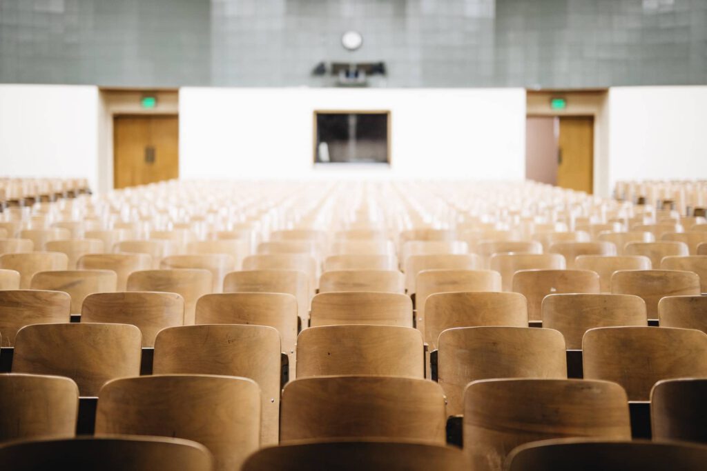 A lecture hall, representing foreign students coming to Canada under the Student Direct Stream
