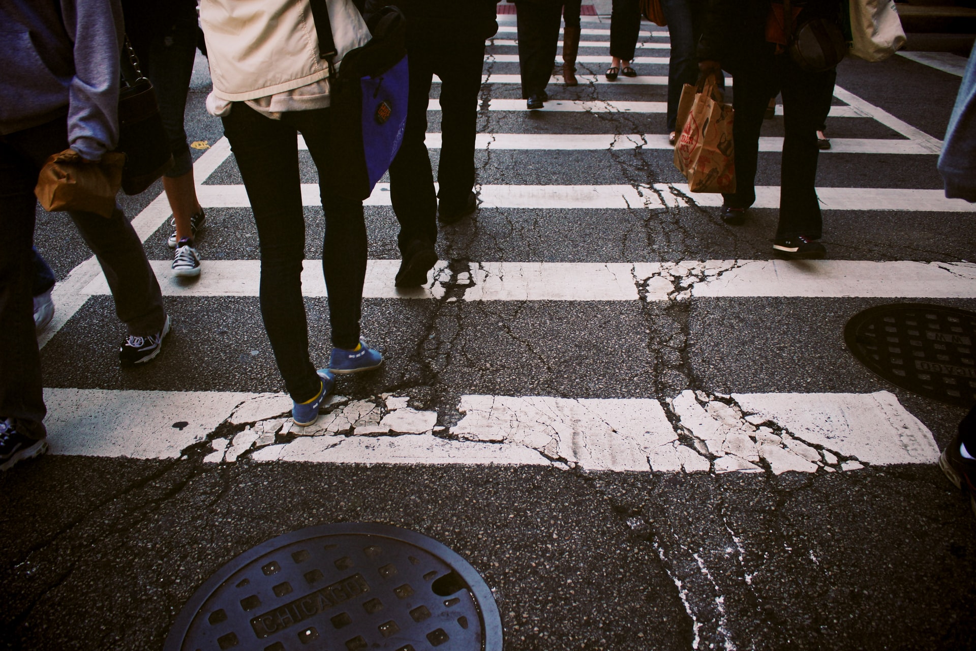 People walking in a busy downtown core