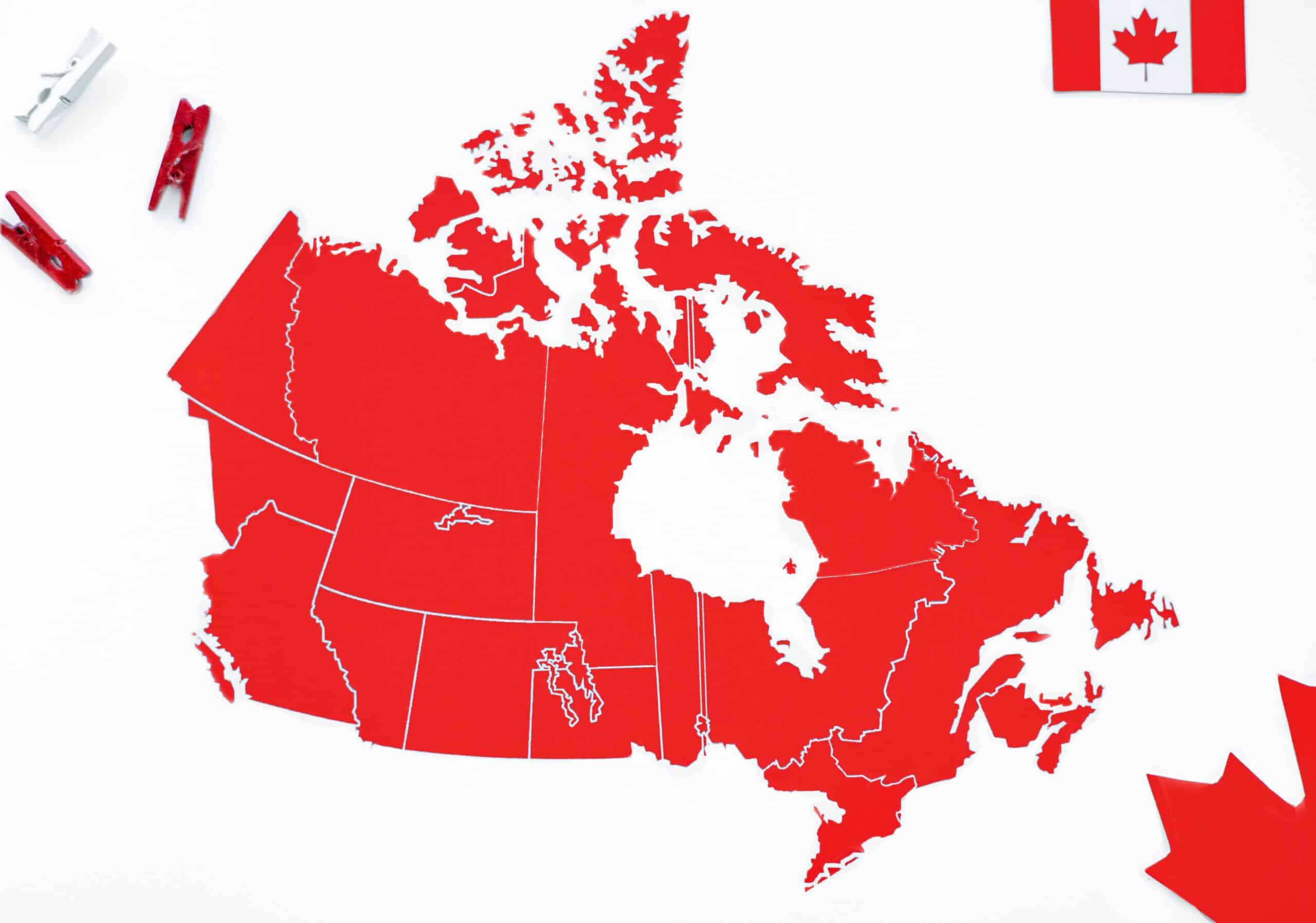Map of Canada representing the impact of Bill C-71 on Canadian Citizenship